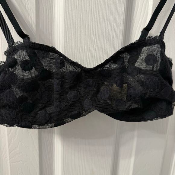 Aerie Intimates & Sleepwear Polka Dot Mesh Lace Removable Straps 32B NWT - Picture 1 of 5